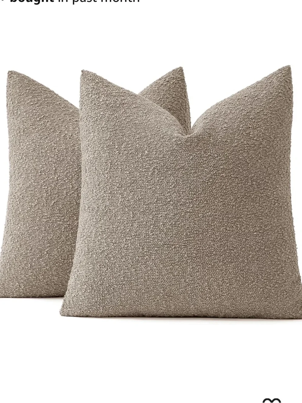 Decorative Pillow Covers for Couch Bed Set of 2 Textured Boucle Neutral